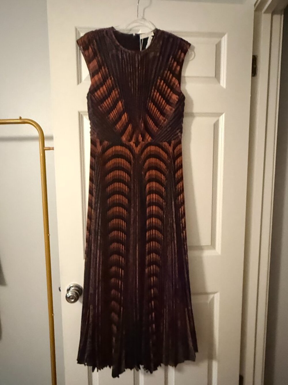 Ulla Johnson Violeta Pleated Sleeveless Midi Dress NWT Amethyst Sz 6 - Picture 4 of 5